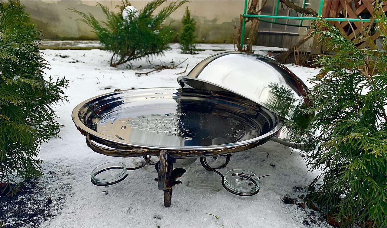 Садж для подачі шашлику кований із соусницями 28 см - фото 3 Садж для подачі шашлику кований із соусницями 28 см - фото 3