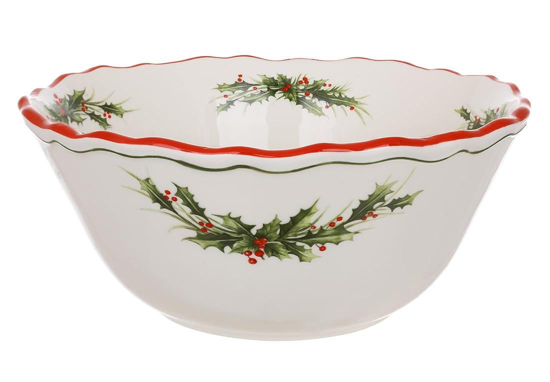 Салатник BonaDi Evergreen Christmas D 24,5х10,5 см порцеляновий (K374)