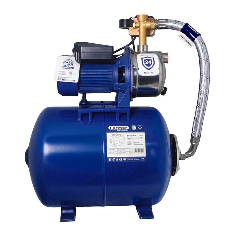 Насосна станція Farmer Jet 100S 1,1 кВт 50 л нержавіюча сталь - фото 2 Насосна станція Farmer Jet 100S 1,1 кВт 50 л нержавіюча сталь - фото 2