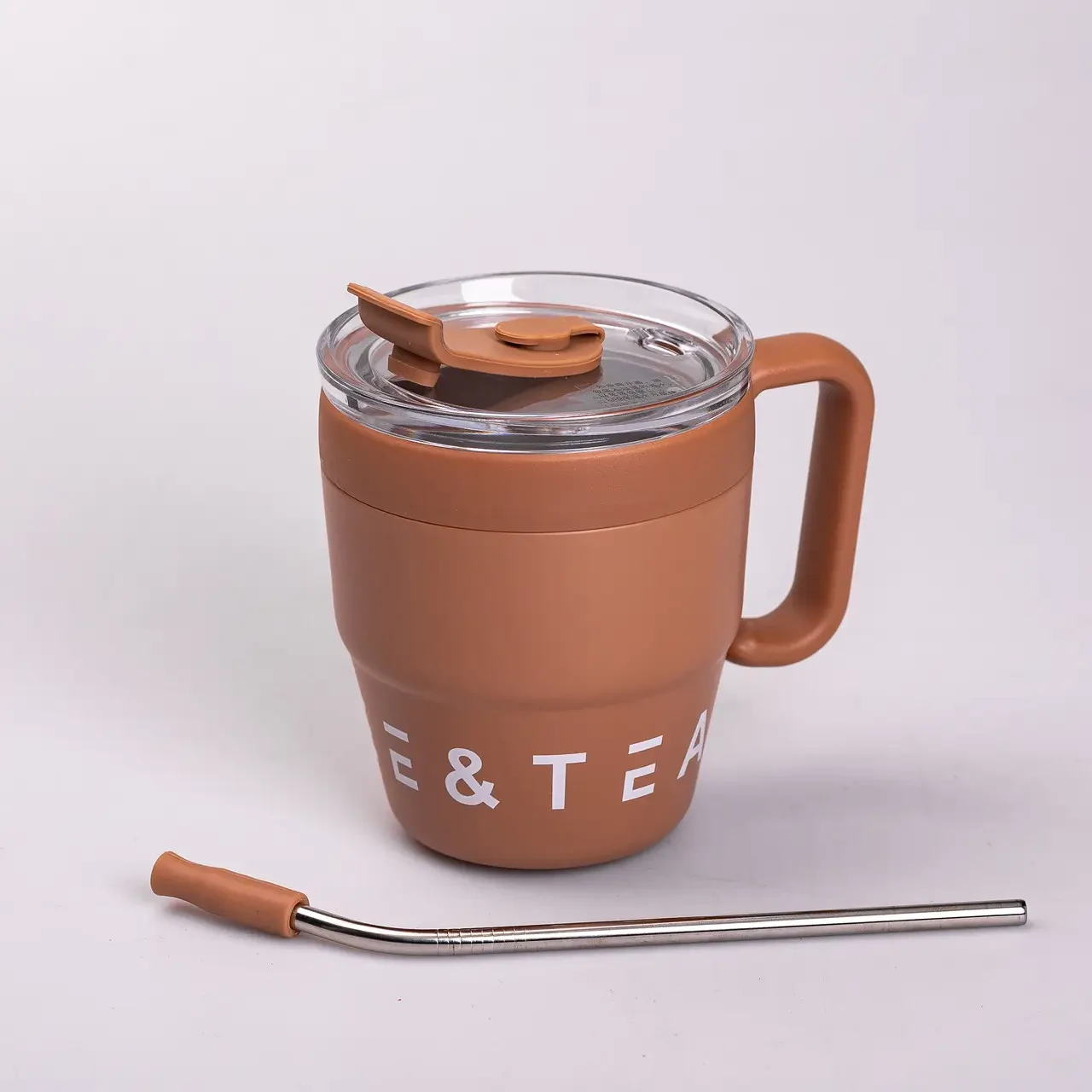 Термокухоль Coffee&Tea з трубочкою Коричневий (5484) - фото 7 Термокухоль Coffee&Tea з трубочкою Коричневий (5484) - фото 7