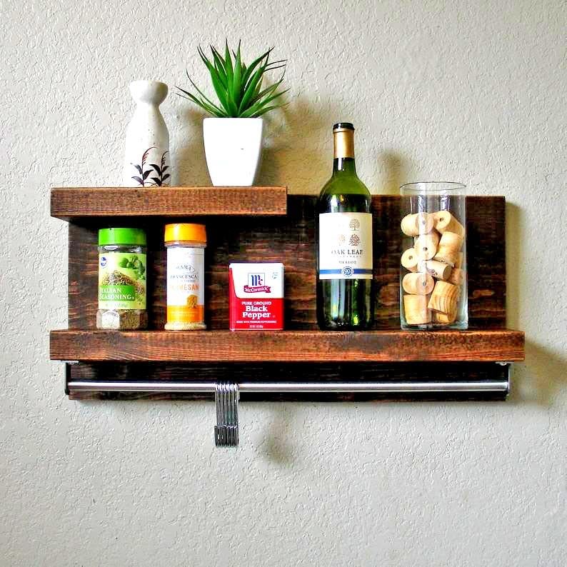 Полка настенная из дерева Суарес 65 Мокко (ПНС/651010)