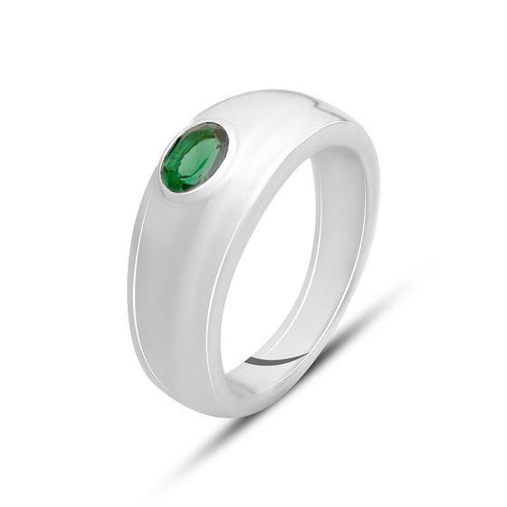 Кольцо серебряное с изумрудом 0,408 ct 4,64 г р. 18,5 (2141143)