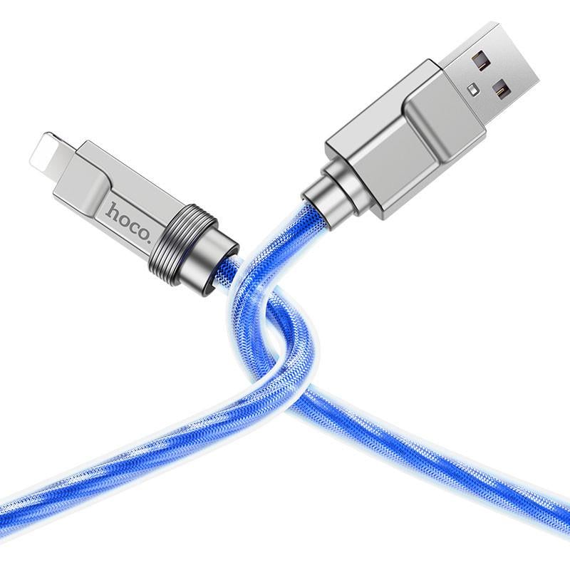 Дата кабель Hoco U113 Solid 2.4A USB to Lightning 1 м Blue (00000069087_2) - фото 4