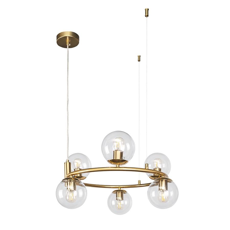 Люстра підвісна Levistella 7521011-6 BRZ+CL на шість прозорих плафонів Брозновий (2577797613) - фото 1 Люстра підвісна Levistella 7521011-6 BRZ+CL на шість прозорих плафонів Брозновий (2577797613) - фото 1