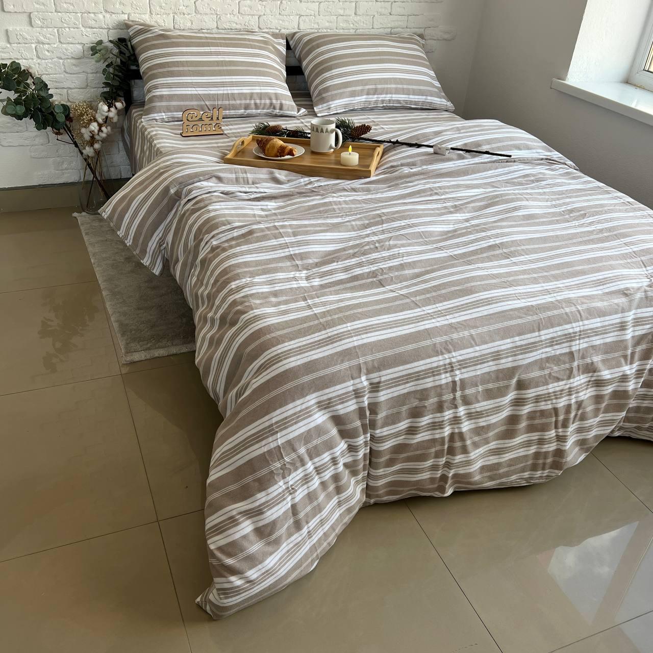 Комплект постільної білизни Ell Home фланель на резинці полуторний наволочки 50x70 см/70x70 см Бархан (29337802) - фото 2 Комплект постільної білизни Ell Home фланель на резинці полуторний наволочки 50x70 см/70x70 см Бархан (29337802) - фото 2