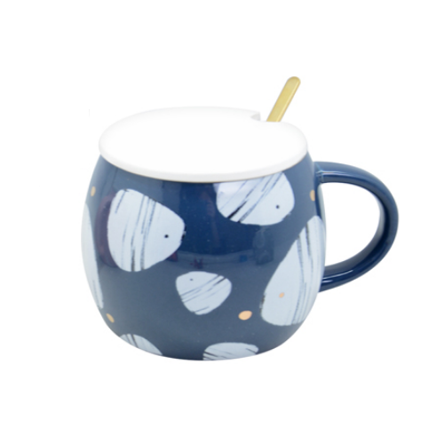 Чашка з кришкою та ложкою Aquarelle Stenson YG01153 400 мл (543595)