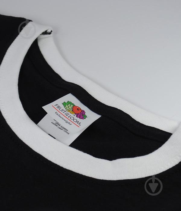 Футболка Fruit of the Loom Valueweight ringer XL Черный / Белый (0611680KWXL) - фото 6