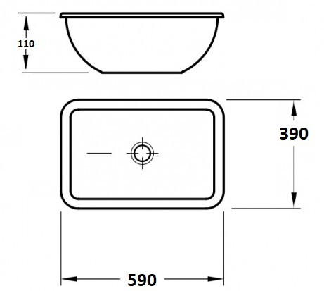 Умывальник Adamant Plain 590x390 Cream-02 - фото 2