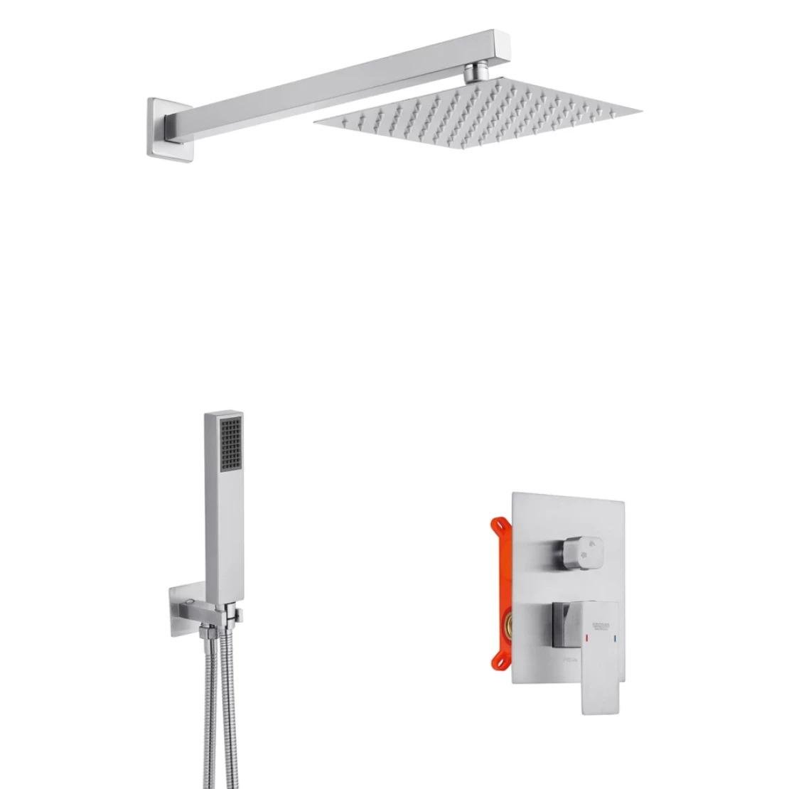 Душевая система скрытого монтажа Kroner KRP Edelstahl Kubus ESG082 нержавеющая сталь Сатин (Kubus - ESG082)