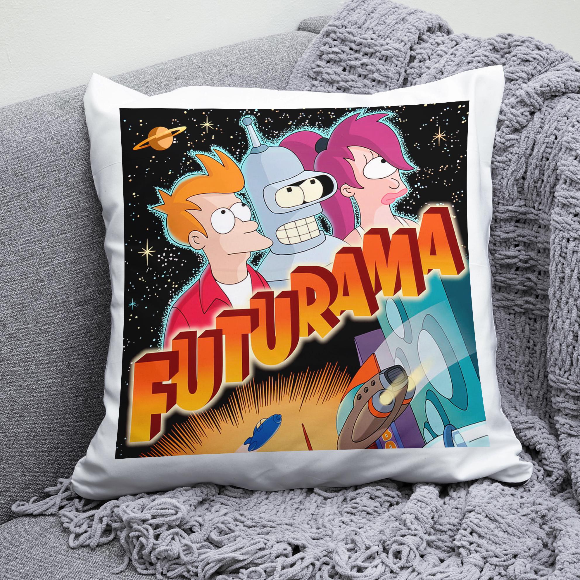 Плюшевая подушка квадрат с принтом Futurama