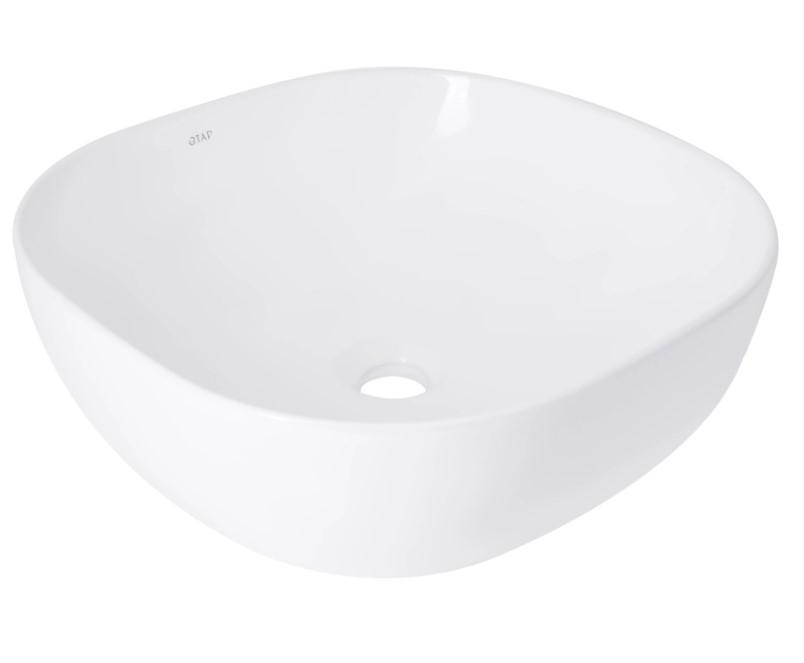 Раковина Qtap Kolibri 400х400х140 мм квадратная без донного клапана White (QT10116303W)