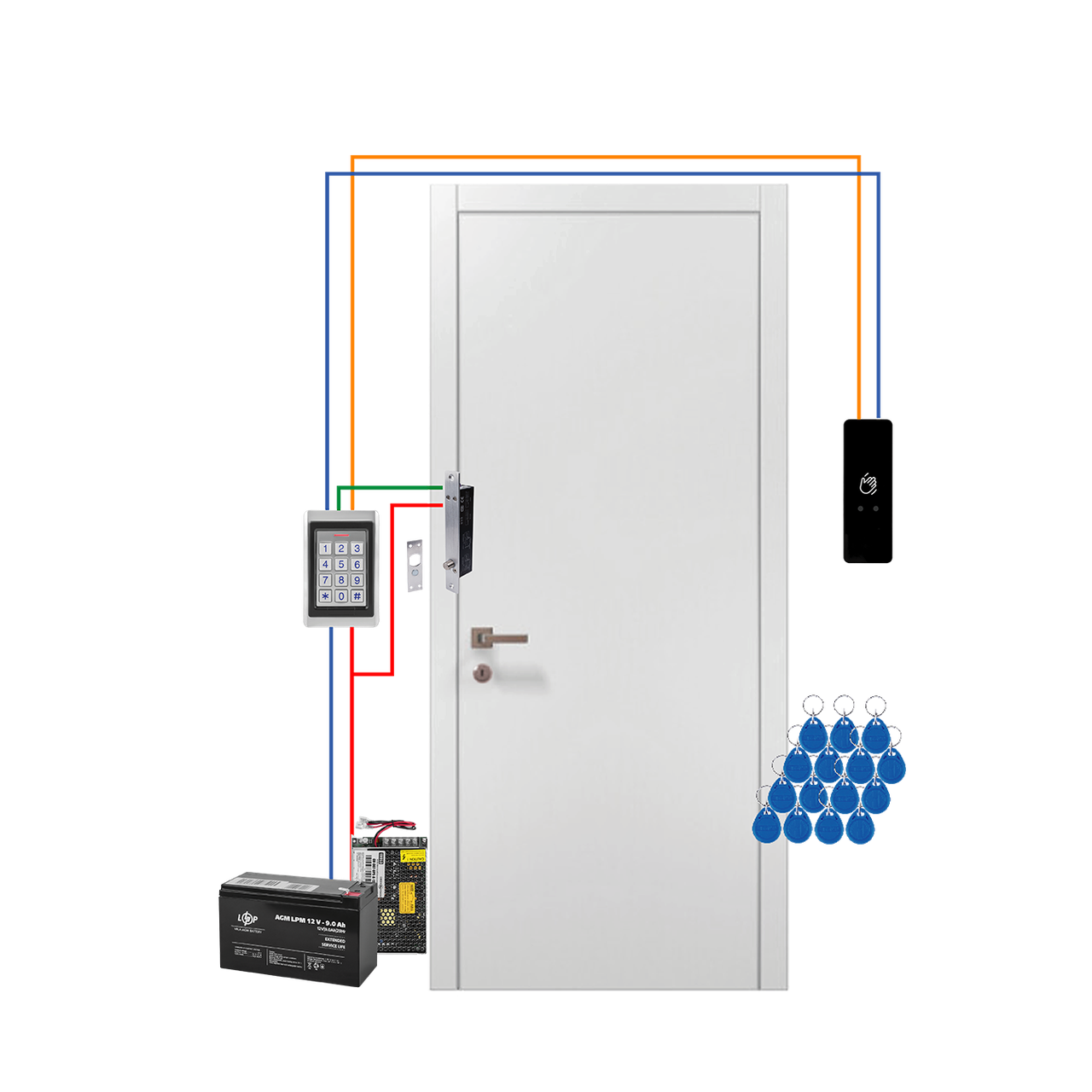Комплект СКУД автономный с электроригельным замком и сенсорной кнопкой выхода GV-508 (2479152875)