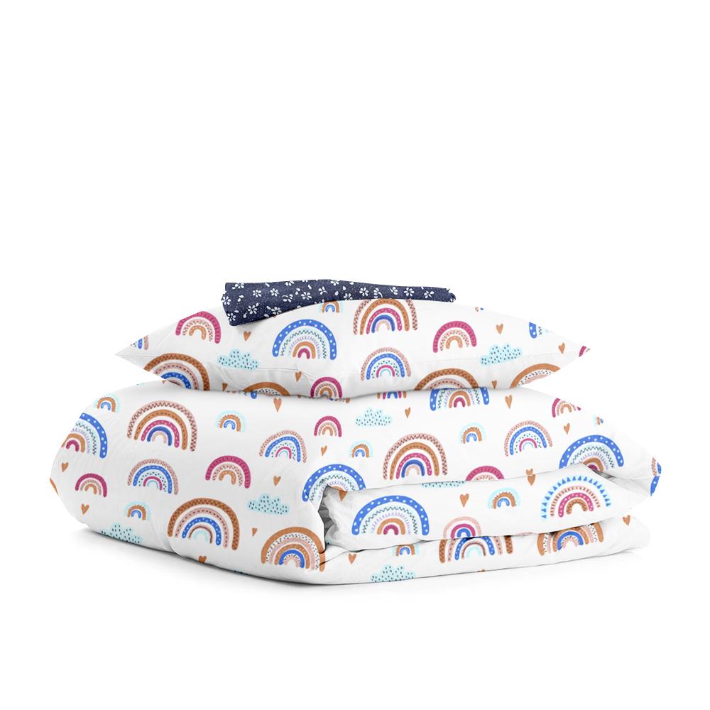 Комплект детского постельного белья RainbowBeige BlueFlowers на резинке 110х140 см (4822052085691)