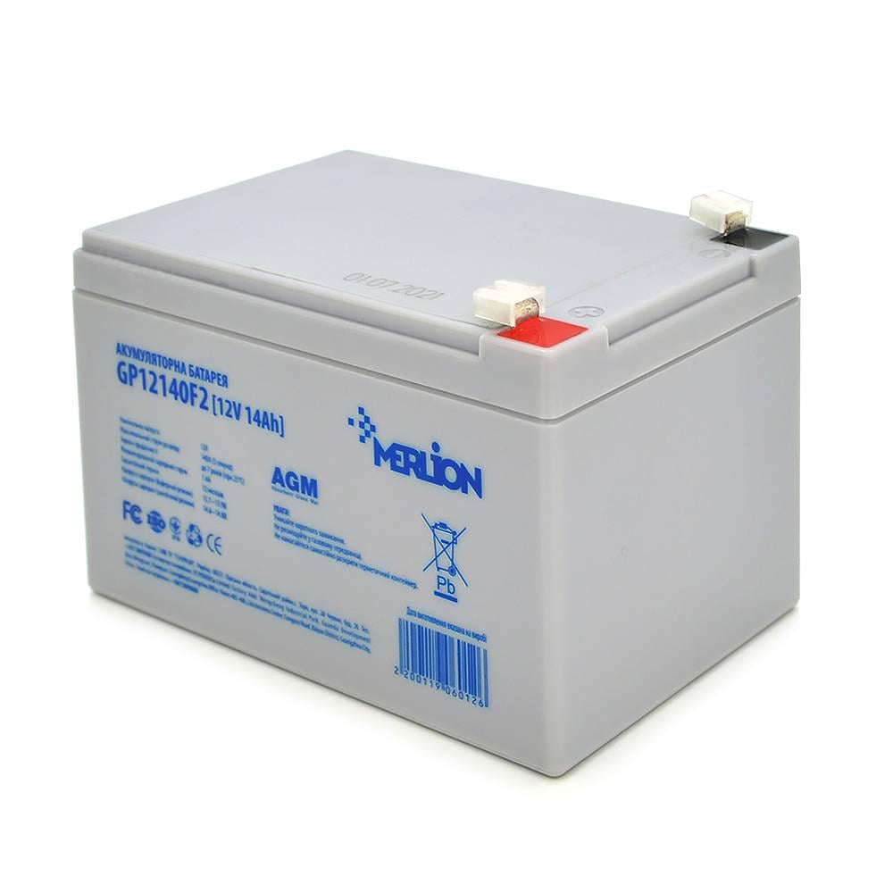 Батарея акумуляторна Merlion AGM GP12140F2 12V 14Ah 3,55 кг 150х98х95 мм Grey (40555)