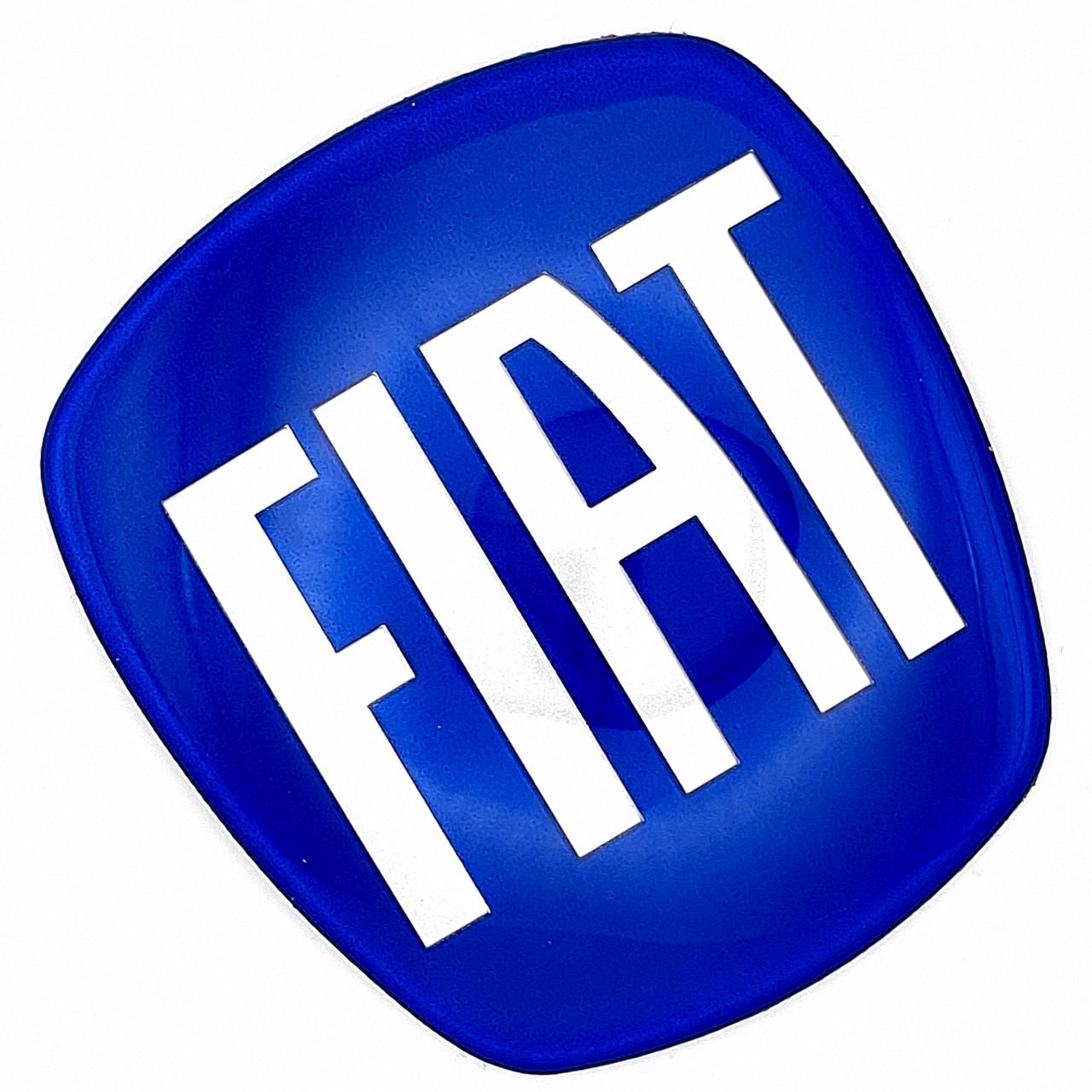 Эмблема вставка в значок Fiat 71х64 мм Синий/Хром глянцевый (2849051451)