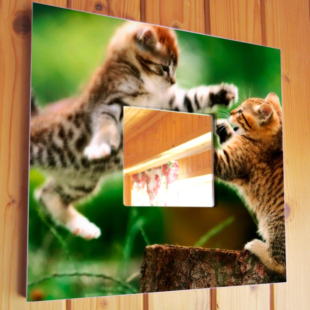 Зеркало декоративное Котята играющие 260х260 мм (M03691)