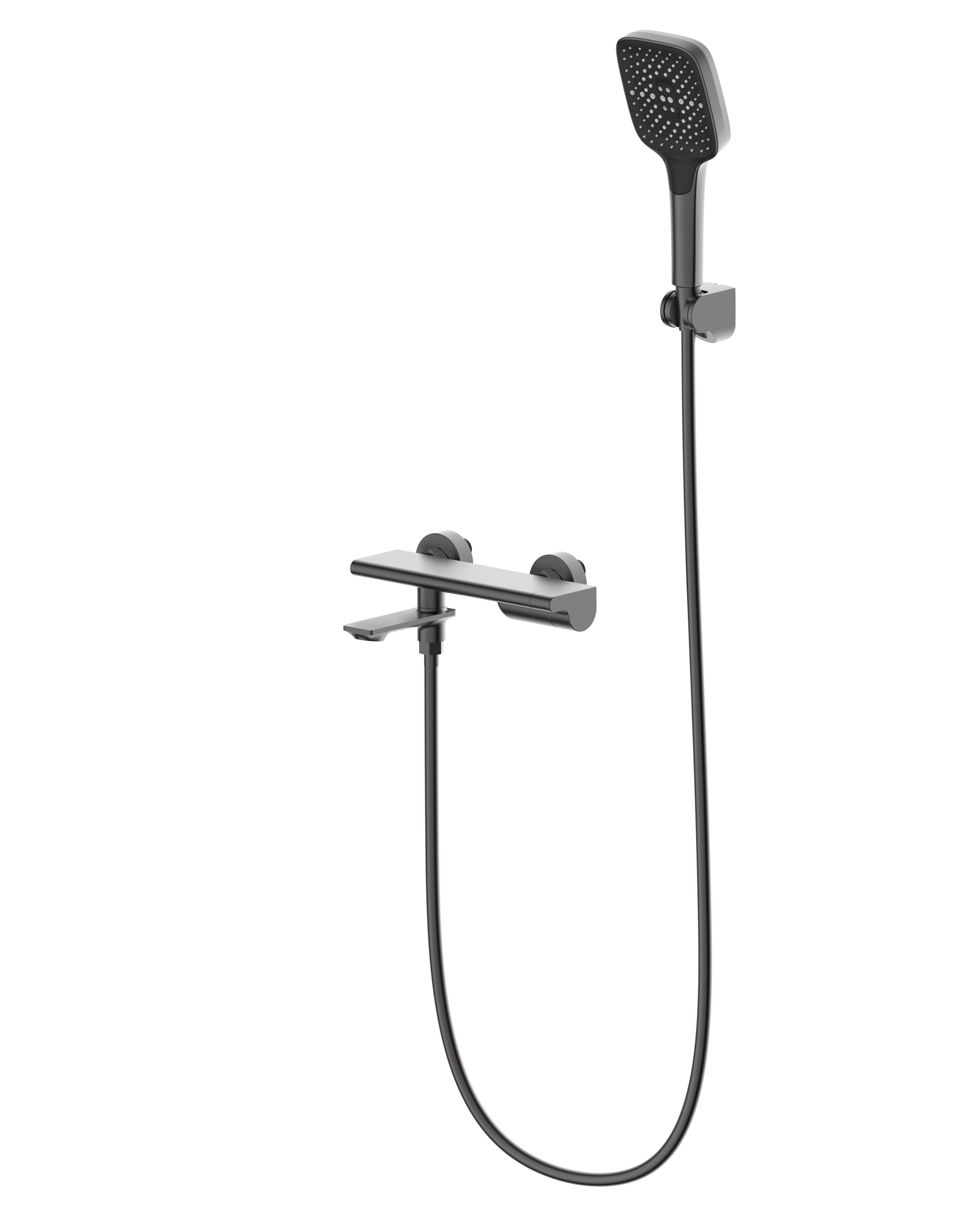 Смеситель для ванны FADO Tokio с полочкой и воронкой Графит (MIX0402GG)