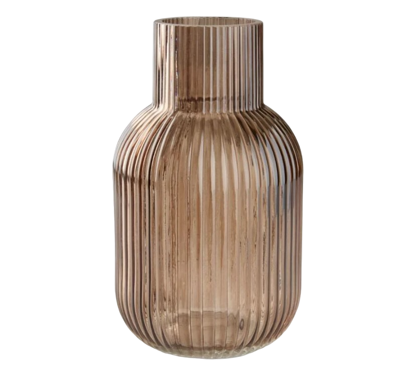 Ваза стеклянная 12х21 см Коричневый