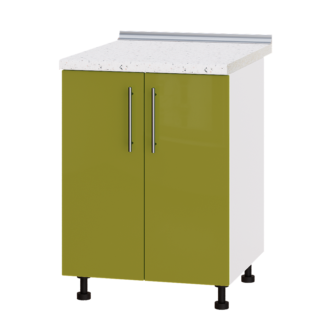 Шкаф нижний Эверест Модерн модуль под мойку Н84-600 60х47х85 см Олива глянец/Белый (03211)