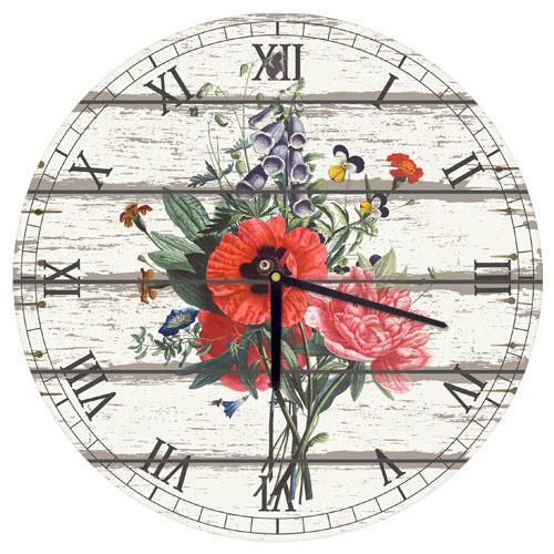 Часы настенные круглые Presentville Букет цветов 36 см (CHR O 15M031)