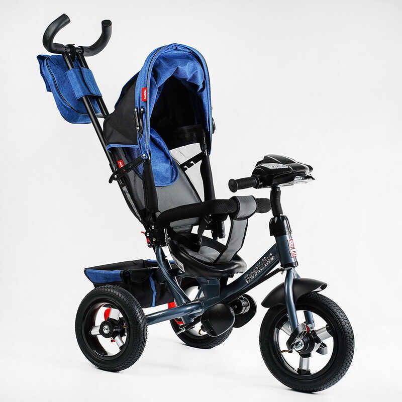 Велосипед-коляска трехколесный Best Trike с родительской ручкой Синий (3390/16-899) - фото 1