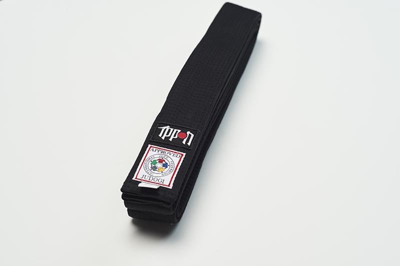 Пояс ліцензійний для дзюдо Ippon Gear IJF р. 320 см Чорний (bbl320i)