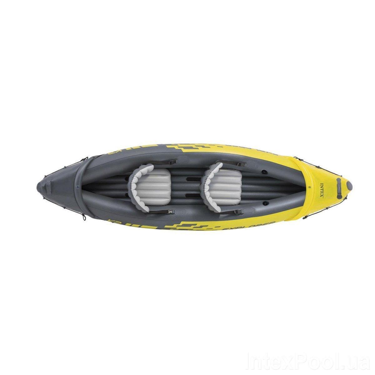Надувна байдарка човен Intex Explorer K2 68307 NP 312х91х51 см Yellow (11060848) - фото 4 Надувна байдарка човен Intex Explorer K2 68307 NP 312х91х51 см Yellow (11060848) - фото 4