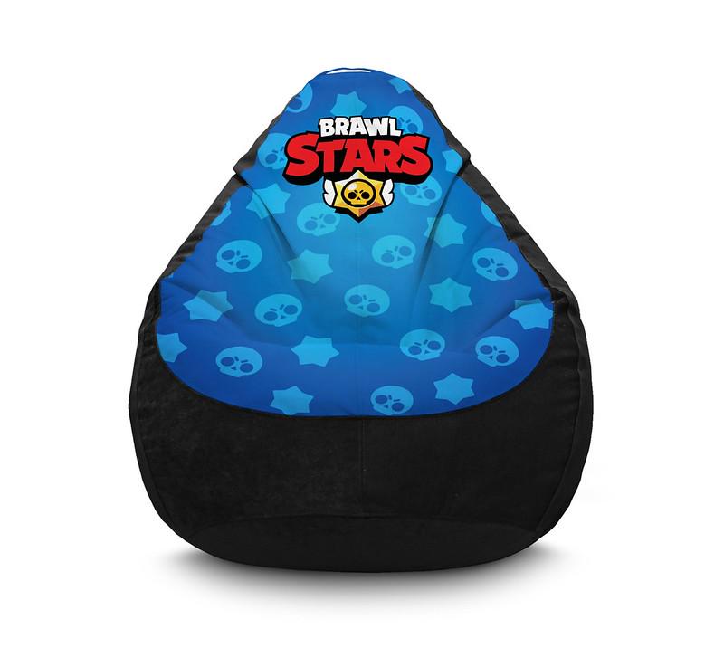 Кресло мешок iPuff Brawl Stars Logo Black Флок XXXL 100х135 см Черный