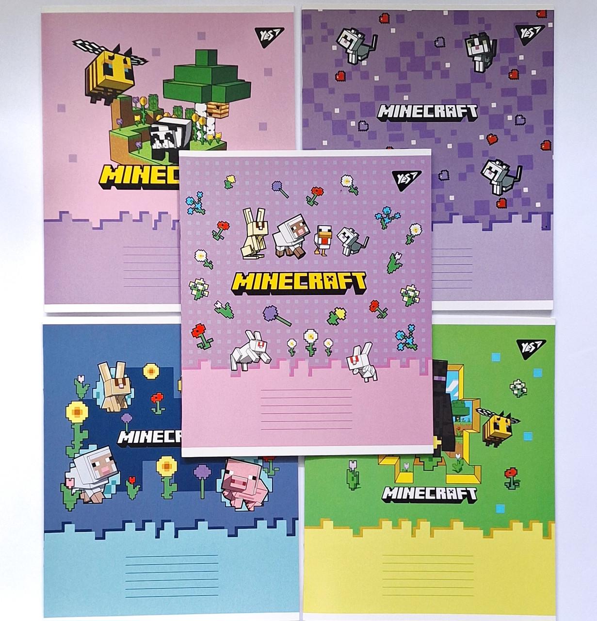 Комплект тетрадей школьный YES Minecraft Spring для девочки А5/18 линия 5 шт. (767594)