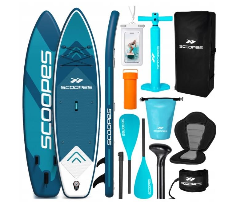 Надувная доска с сиденьем/насосом/веслом каяк комплект до 150 кг 320 см