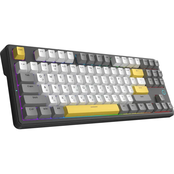 Клавиатура проводная Ajazz AK870 V2 Flying Fish switches Black Gray Yellow (AK870-V2-FF-BGY)