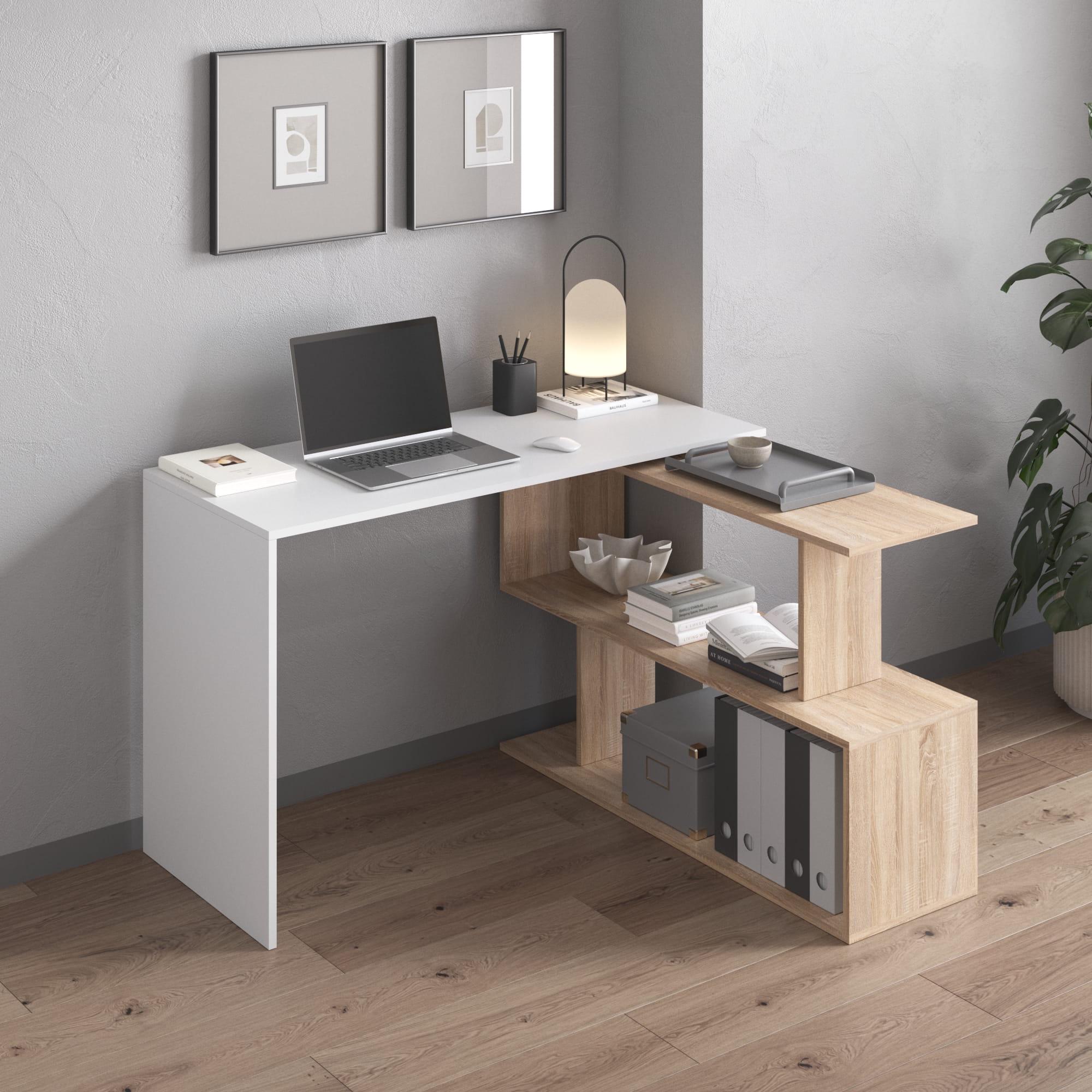 Стіл трансформер ЛДСП Білий з Дуб Сонома - фото 1 Стіл трансформер ЛДСП Білий з Дуб Сонома - фото 1