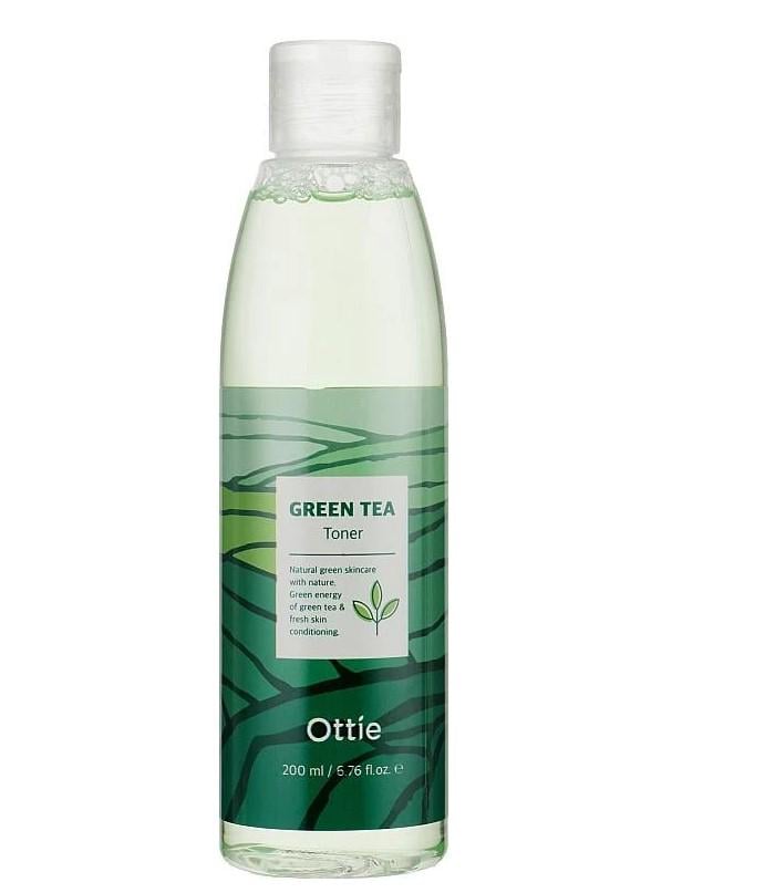 Тонер для проблемной кожи лица освежающий Ottie Green Tea Toner с экстрактом зеленого чая 200 мл (811708949)