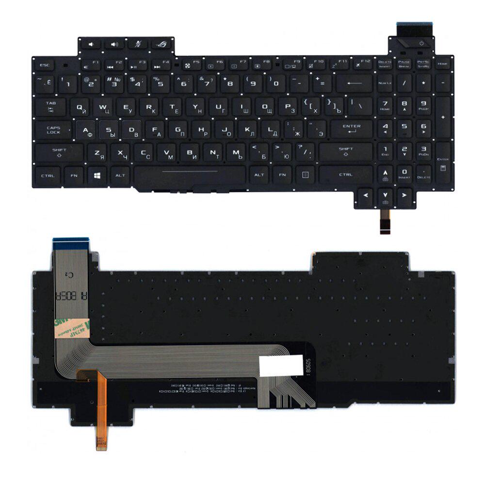 Клавиатура Asus для ноутбуков ROG Strix GL503, GL503V, GL503VD, GL703G, GL703GE, GL703GM с RGB подсветкой, длинный шлейф (10030)