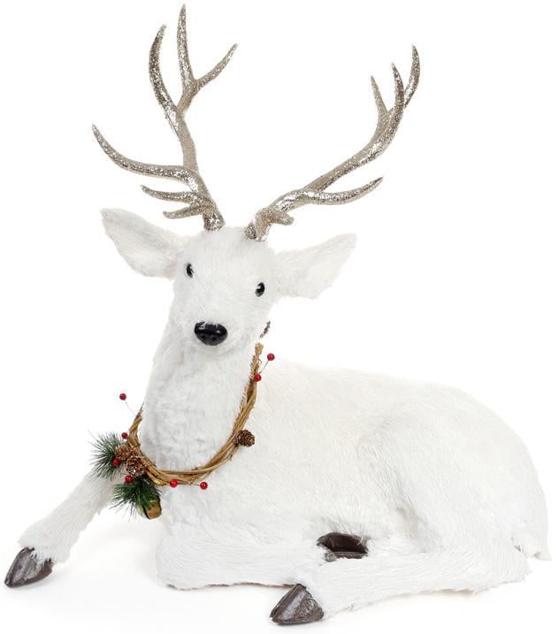 Фигура декоративная под елку олень 56х29х67 см Белый Фигура декоративная под елку олень 56х29х67 см Белый