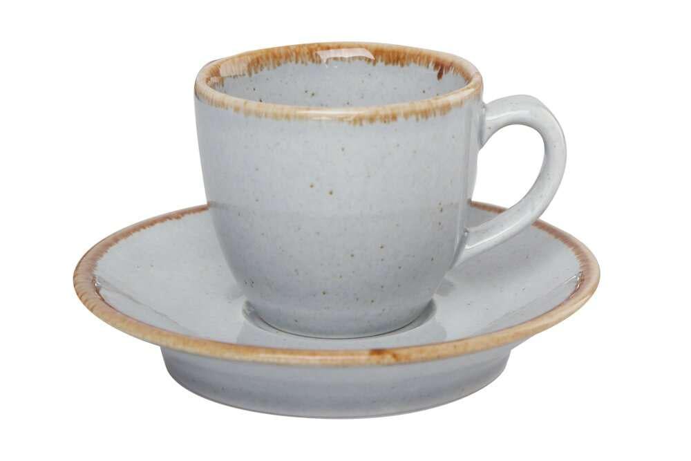 Чашка кавова Porland Seasons 80 мл з блюдцем Grey (212109.G)