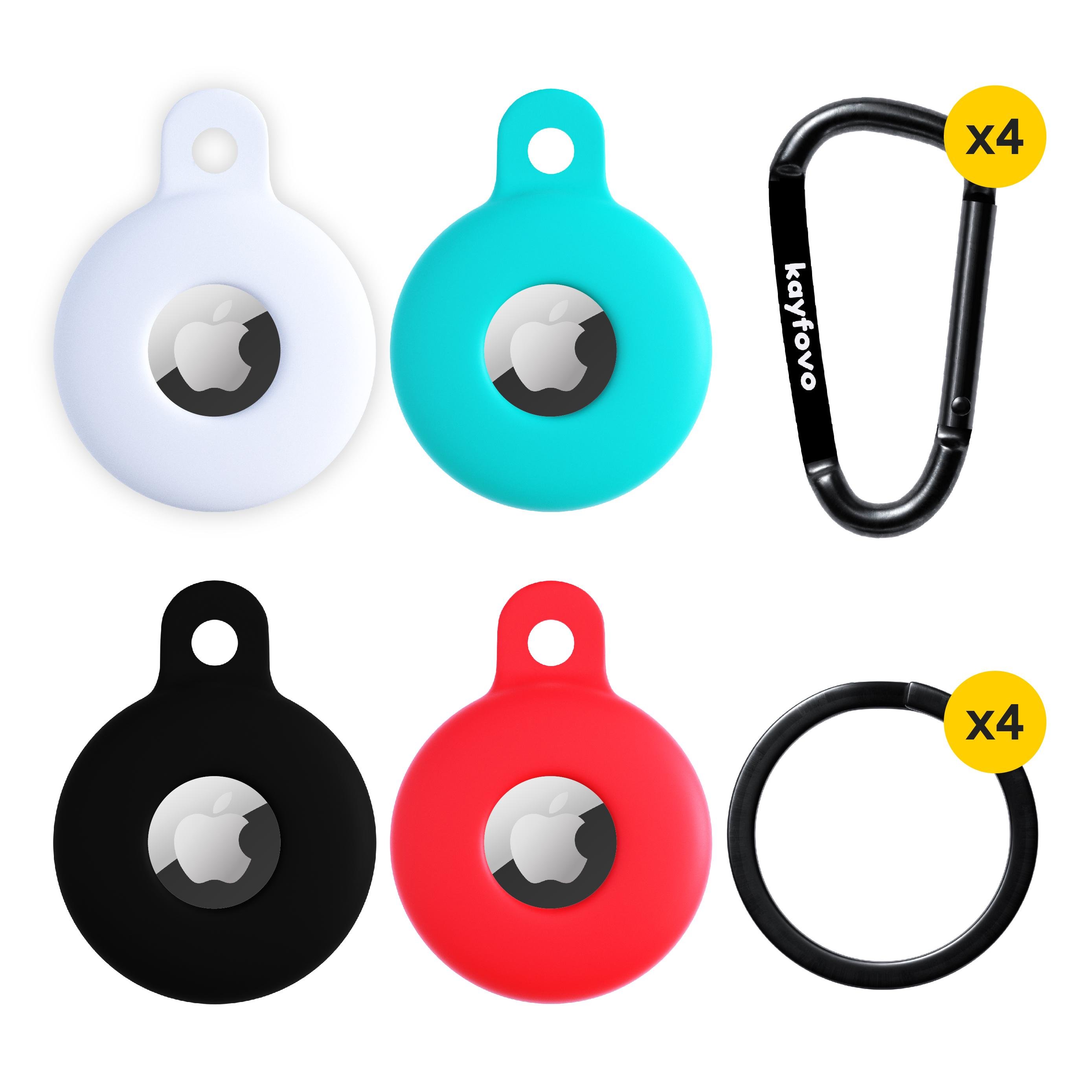 Чехол брелок Kayfovo WGRB4 для Apple AirTag с карабином Silicone White/Green/Red/Black 4 шт. (28654) Чехол брелок Kayfovo WGRB4 для Apple AirTag с карабином Silicone White/Green/Red/Black 4 шт. (28654)