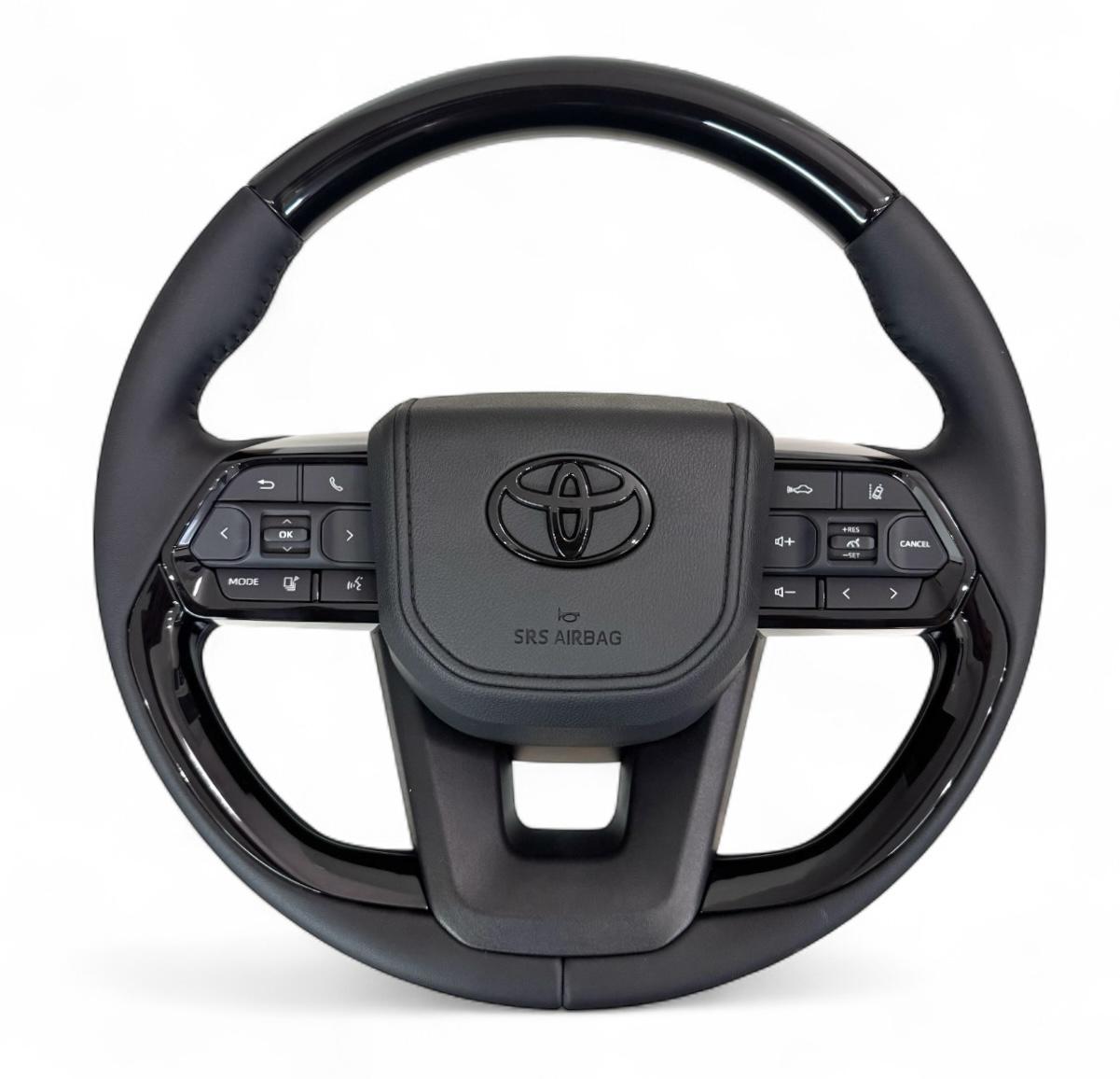 Кермо для Toyota 4Runner в сборі рояльний лак в стилі LC300 логотип чорний глянець (29389394)