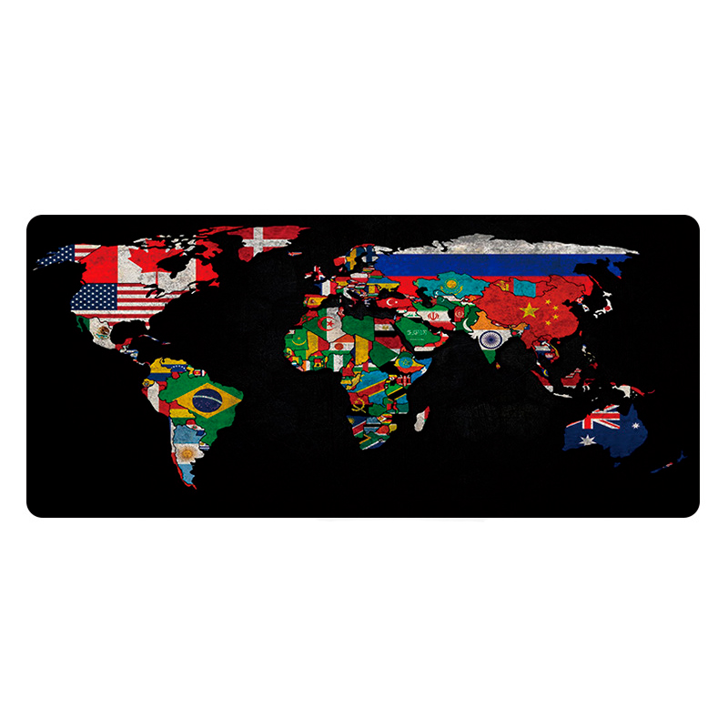 Коврик тканевый Карта мира Flags с боковой прошивкой 3х300x700 мм Black (YUT_V5624)