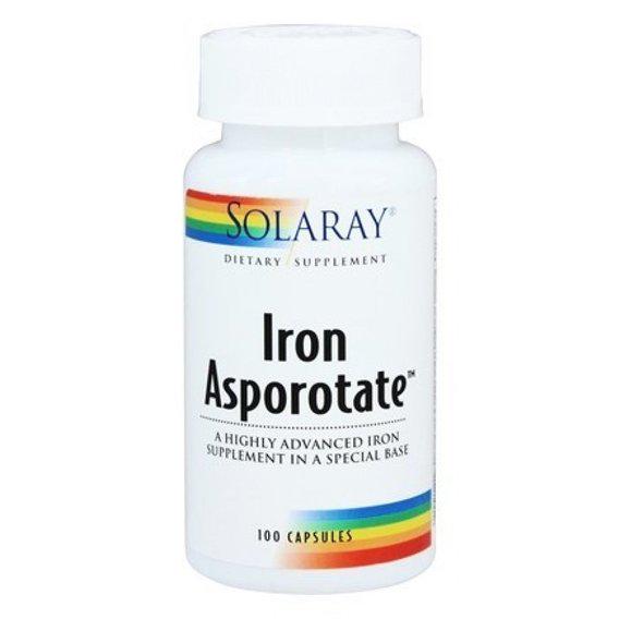 Микроэлемент Железо Solaray Iron Asporotate 18 мг 100 Caps (SOR-04600) - фото 1