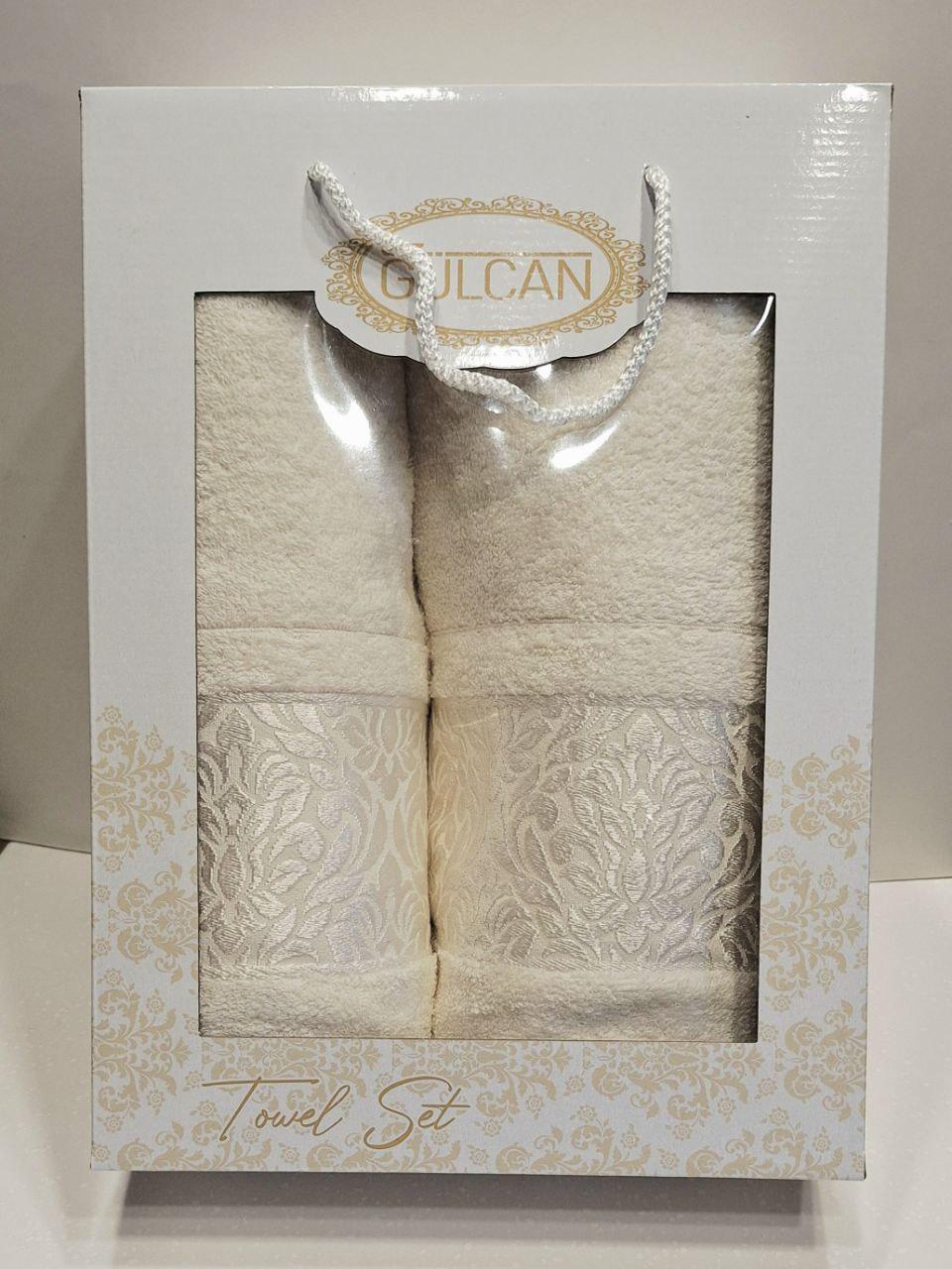 Полотенца подарочные Gulcan Flowers 2 шт. Молочный (2383) Полотенца подарочные Gulcan Flowers 2 шт. Молочный (2383)