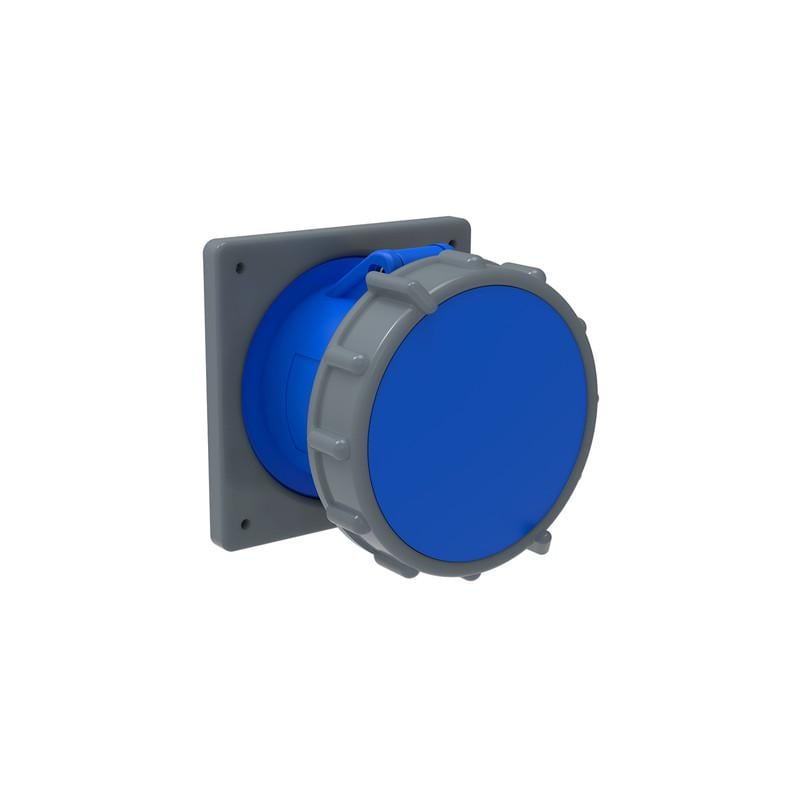 Силовая розетка UEC ЗСИ-433 2P+PE 63А 250 В встроенная IP67 Синий (PSN71-063-3-2-67)