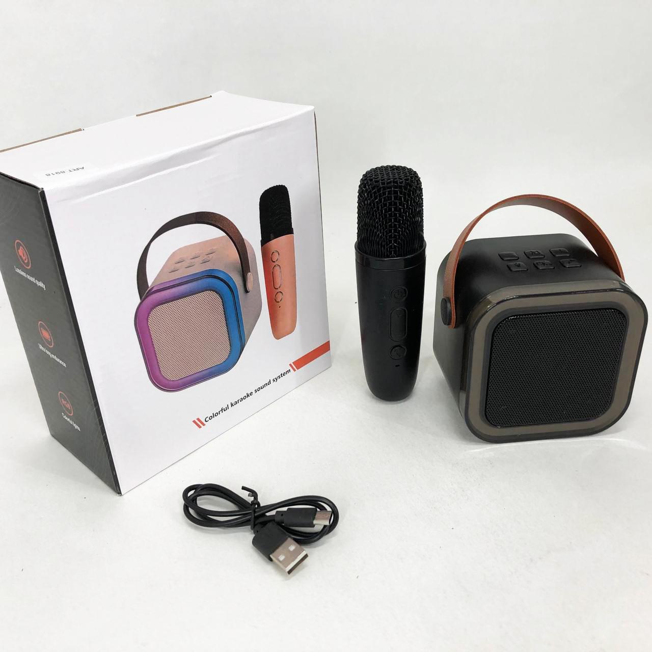 Колонка портативна з караоке мікрофоном та RGB підсвічуванням K12 /10W Bluetooth Чорний - фото 9