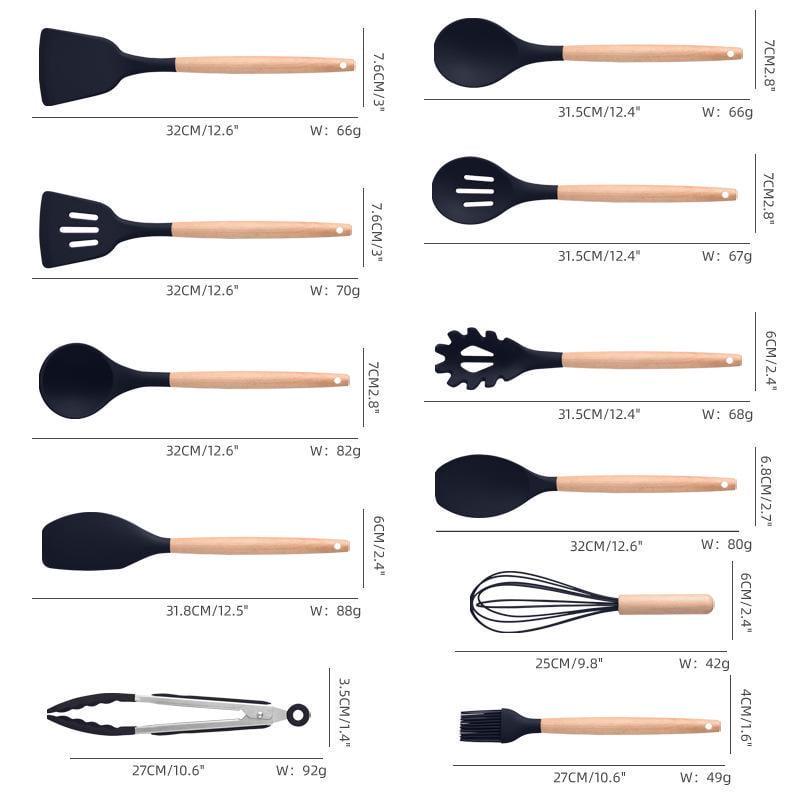 Набір кухонного приладдя 19 предметів Чорний (70472) - фото 8