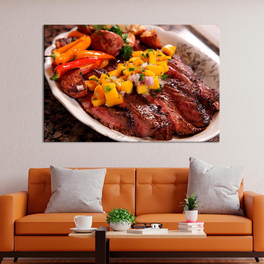 Настенний декор Экзотическая говядина с овощами 120x80 см (A515-1)