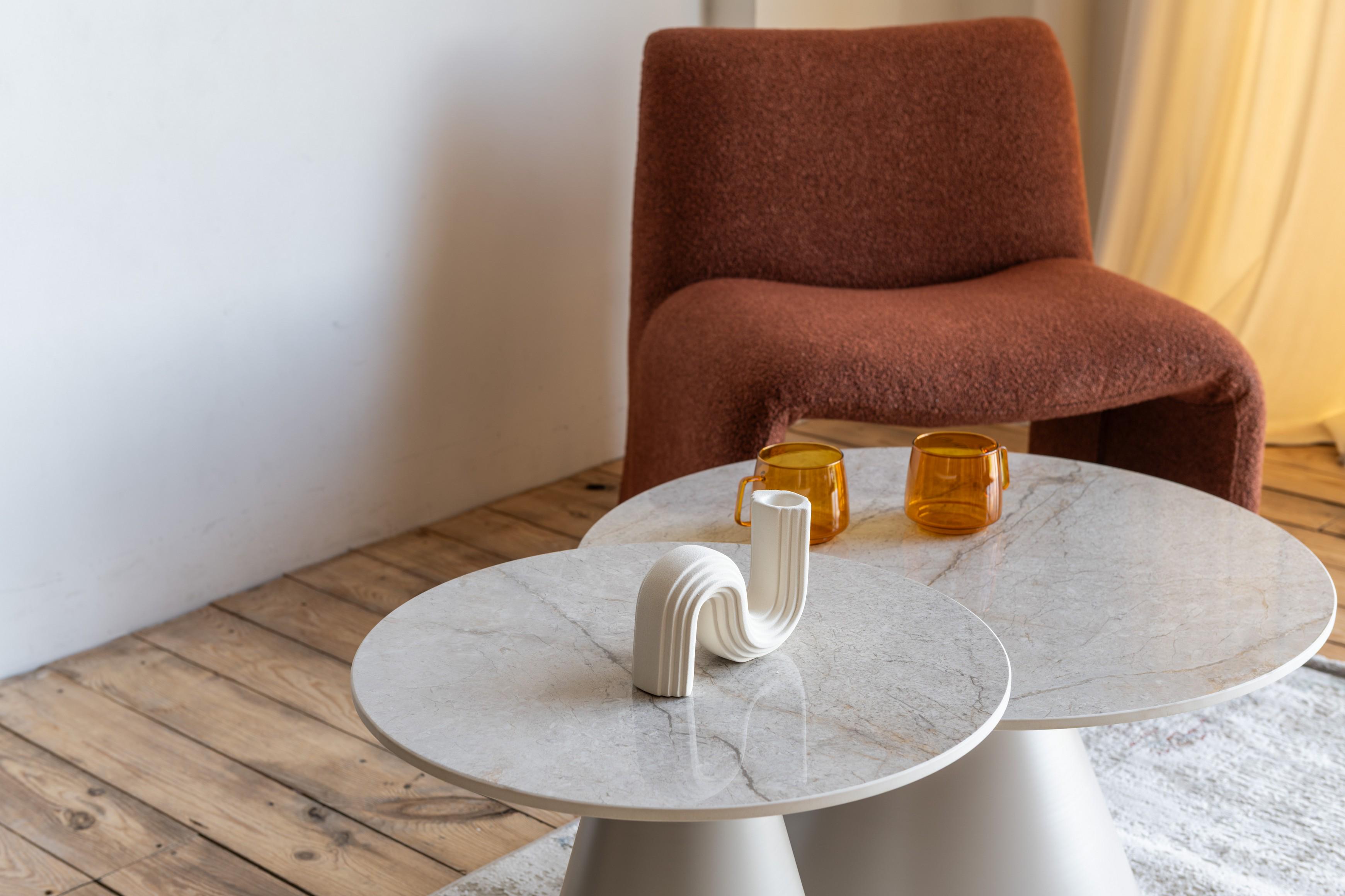 Комплект журнальных столов Vetro Рокко 700х460 мм/500х400 мм 2 шт. Мистик серый/Капучино (СТ-40) - фото 11