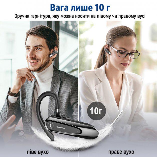 Гарнитура Bluetooth New Bee LC-B45 чорний озвучивание на английском (11337773) - фото 5