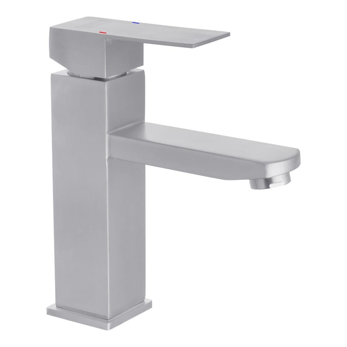 Змішувач для раковини Kroner KRP Edelstahl Kubus ESG010 одноважільний сталь (CV023009)