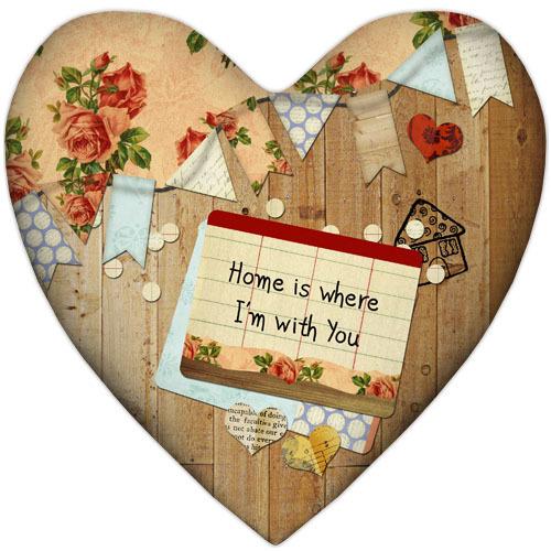Подушка сердце XXL Home is where I’m with you 57x57 см (6PS_15L091)