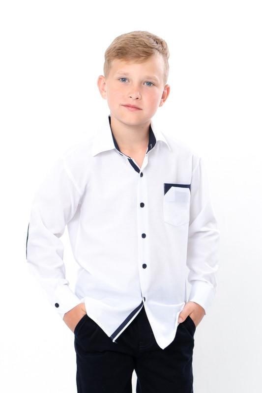Сорочка класична  для хлопчика-підлітка з довгими рукавами та кишенею Носи Своє р. 12/13 Білий (15339)